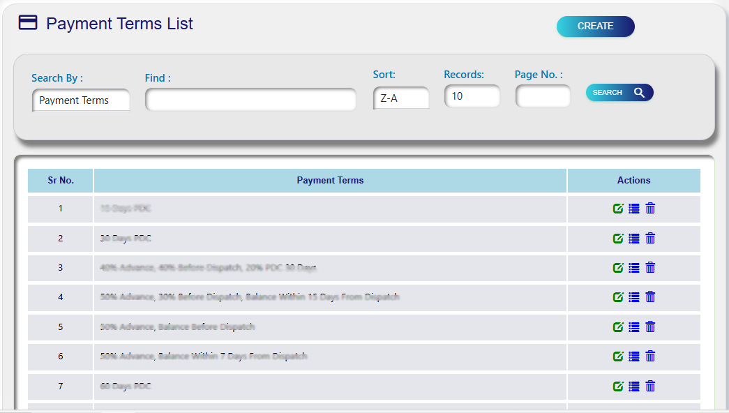 Payment Terms